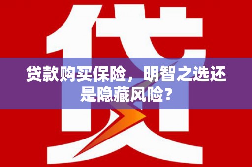 番路贷款购买保险，明智之选还是隐藏风险？