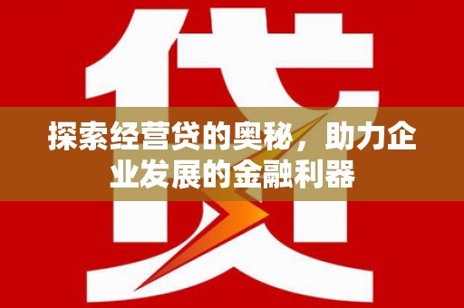 番路探索经营贷的奥秘，助力企业发展的金融利器