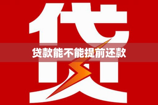番路贷款能不能提前还款