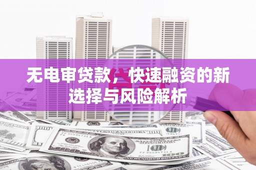 番路无电审贷款，快速融资的新选择与风险解析