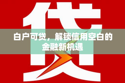 番路白户可贷，解锁信用空白的金融新机遇