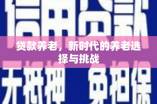 番路贷款养老，新时代的养老选择与挑战